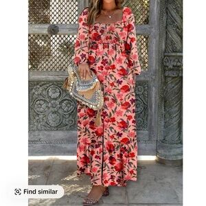Floral Long Sleeve Maxi Dress